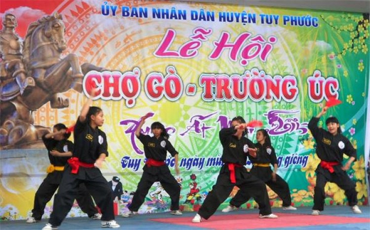 Biểu diễn và thi đấu võ Tây Sơn Bình Định trong lễ hội Chợ Gò